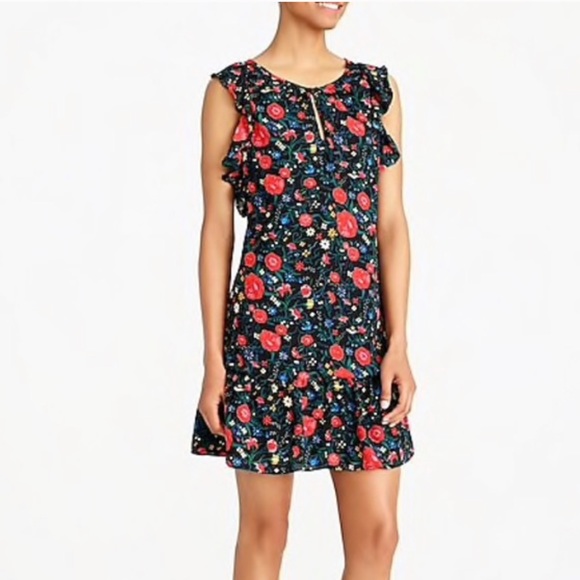 J.Crew Floral Flutter Sleeve Dress - Picture 1 of 8